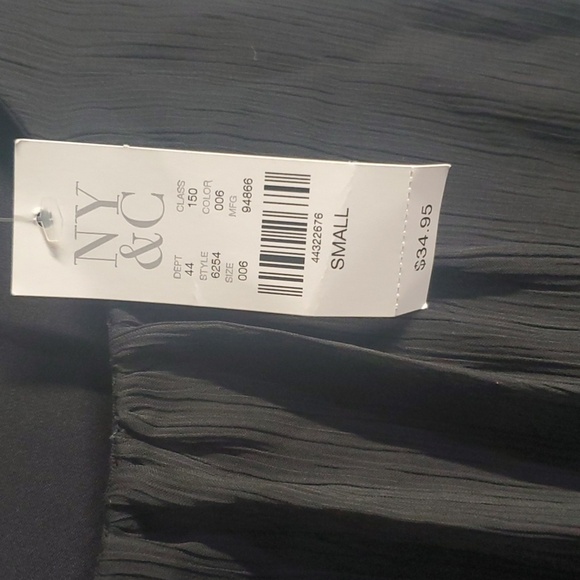 New York & Company top women's size small S black stretch Rayon blend - Picture 4 of 11